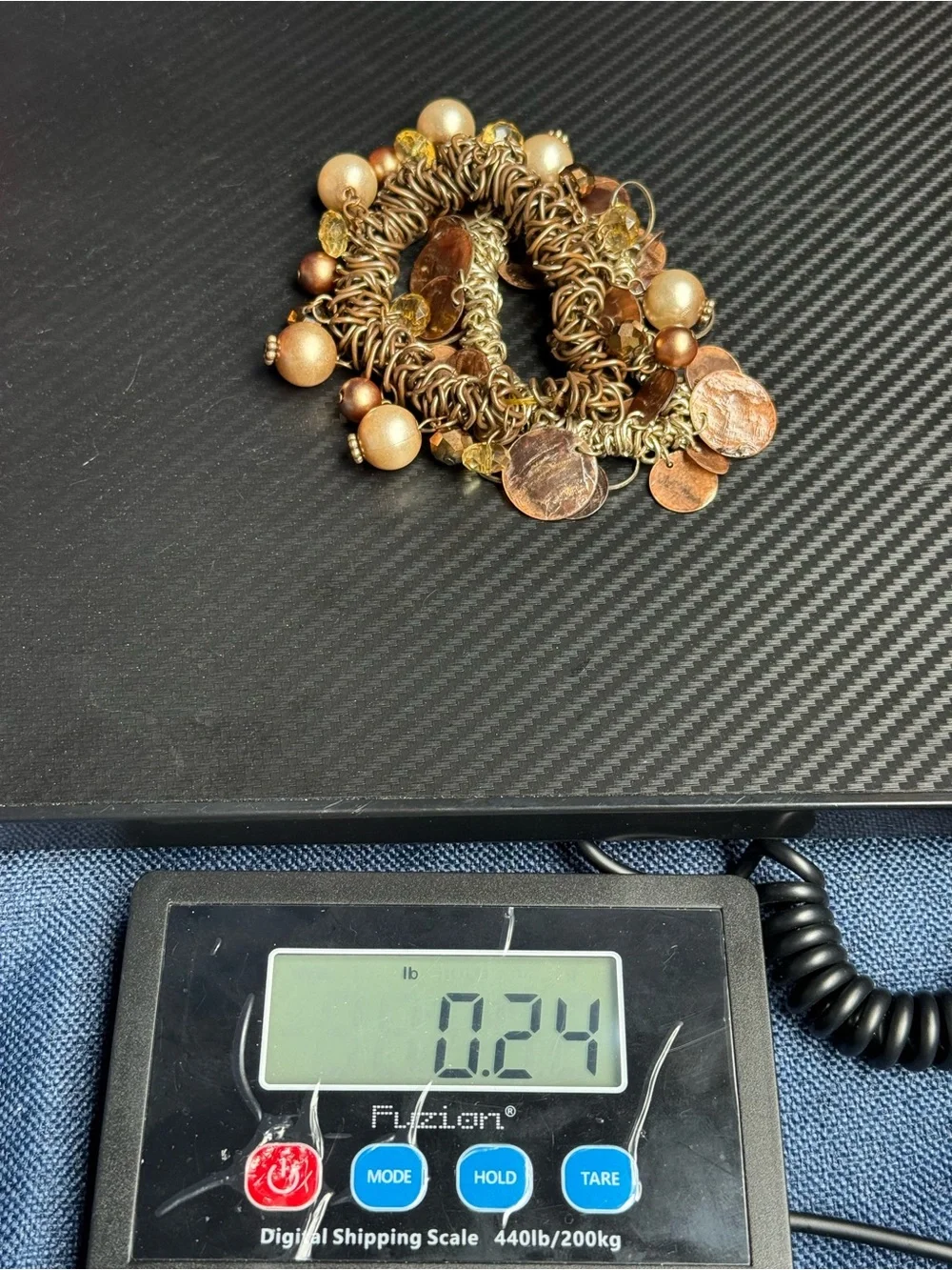 Vintage Copper Tone Boho Charm Bracelet Set Beaded Chunky Statement Lot